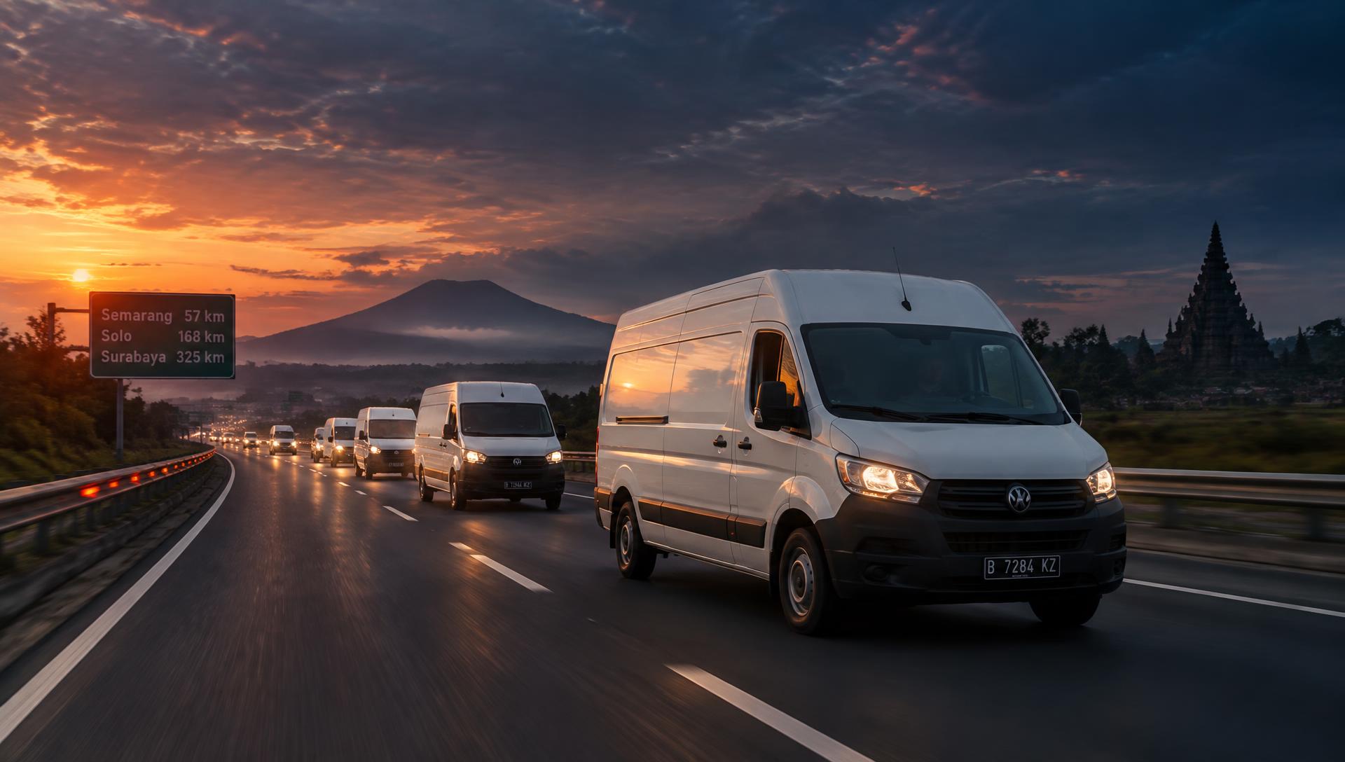 Armada Blind Van DJA di jalan tol Jawa